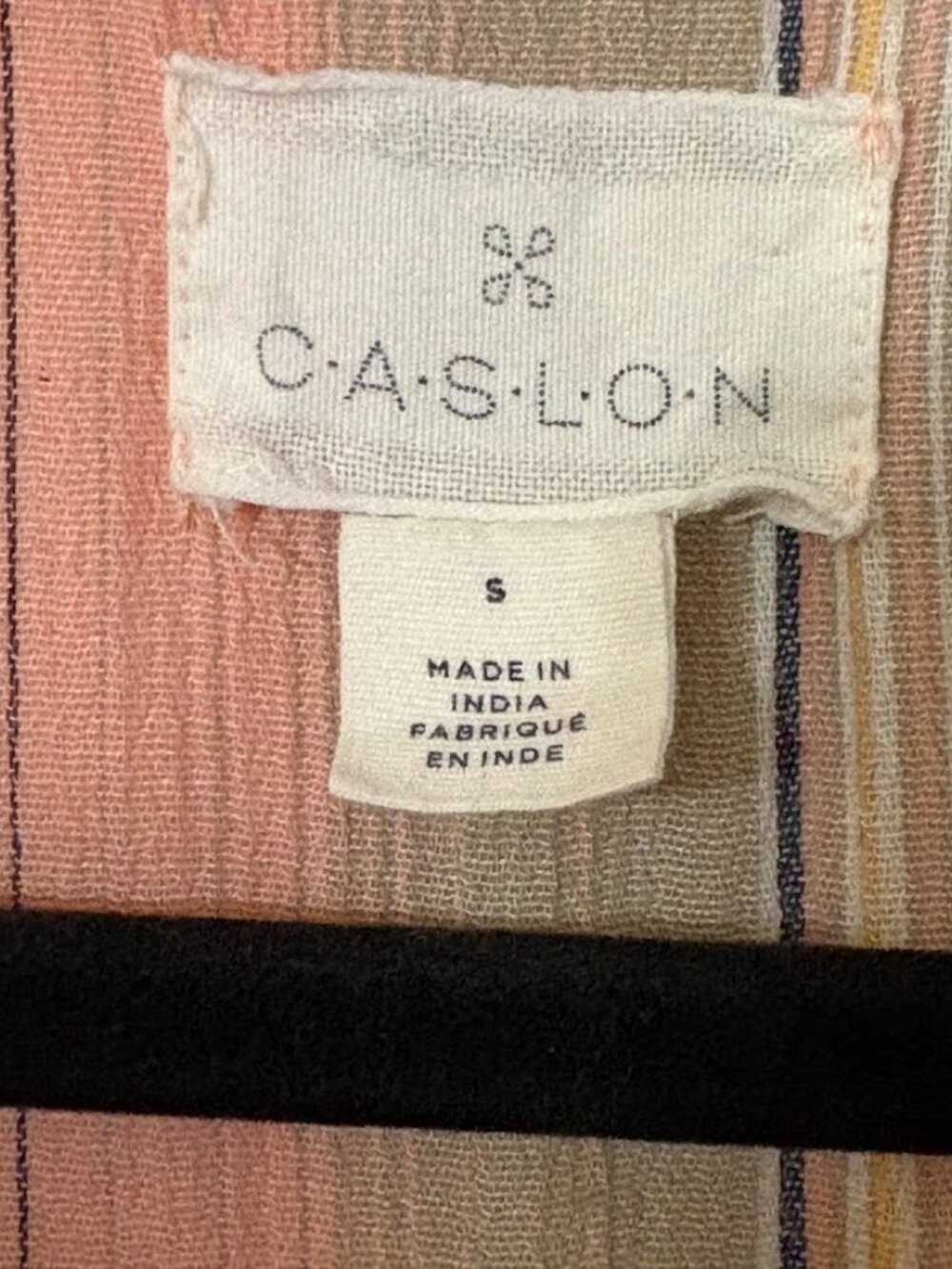 Caslon Striped Cotton Blend Midi Dress S Pink Boho Midi - Picture 3 of 3